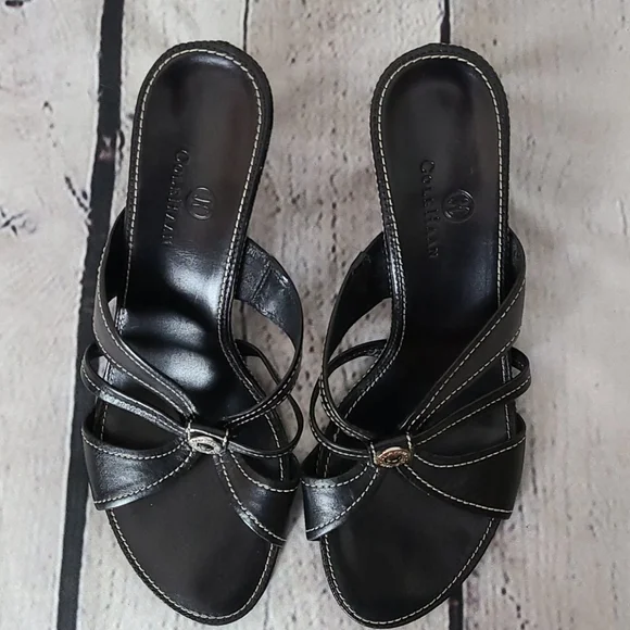 Cole Haan black leather strappy sandals, 9.5 - Picture 2 of 15